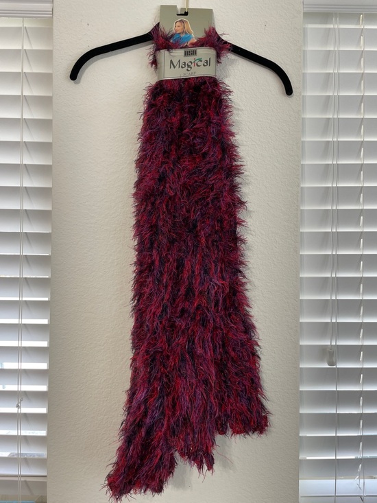 Magic Accessories - Magic Burgundy and Purple Fuzzy Feather Scarf
